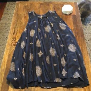 Free People boho Tunic Sz Large, keyhole front